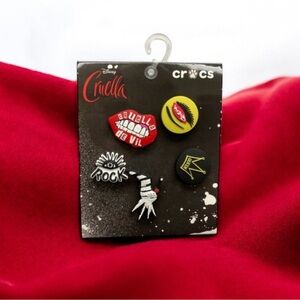 CROCS ~ Disney Cruella de Vil Crocs Jibbitz Shoe Charms ~ 5 Themed Charms